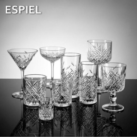 Ποτήρι γυάλινο νερού 450ml σκαλιστό Timeless