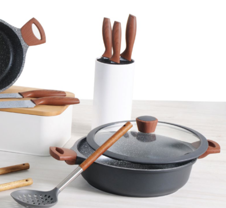 Βαθιά κουτάλα σιλικόνη-ξύλο