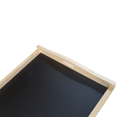 Δίσκος σερβιρίσματος ξύλινος με χέρια παραμάνα 40x60