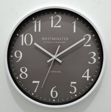 Ρολόι τοίχου πλαστικό γκρι αθόρυβο