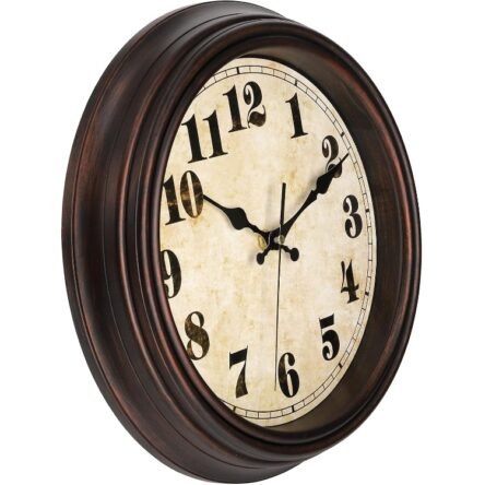Ρολόι τοίχου πλαστικό καφέ 35 εκατοστά