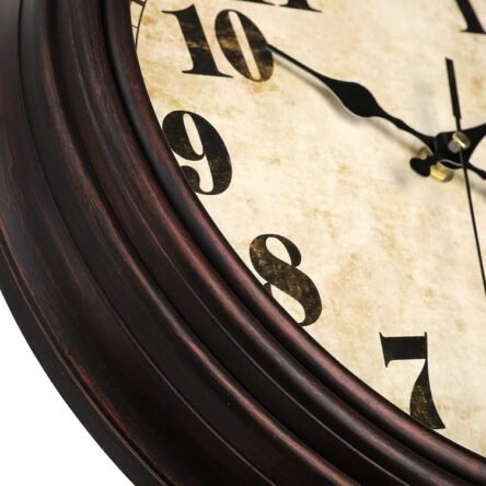 Ρολόι τοίχου πλαστικό καφέ 35 εκατοστά