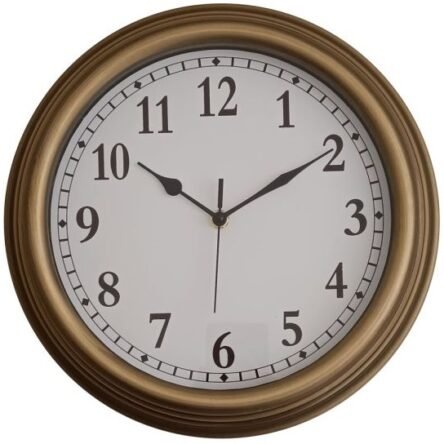 Ρολόι τοίχου πλαστικό μπεζ καφέ αθόρυβο 30 εκατοστά