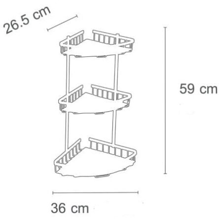 Εταζέρα γωνία 3 θέσεων αλουμίνιου