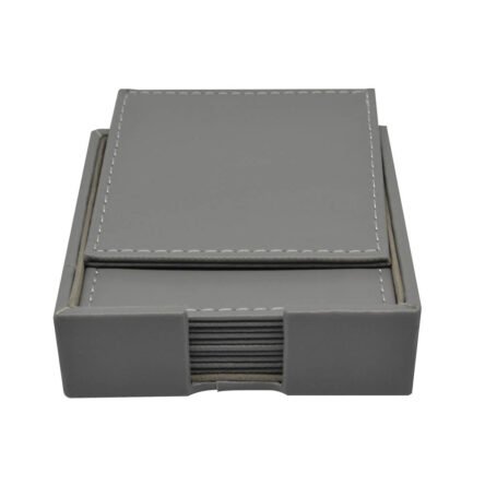 Σουβέρ δερμάτινα γκρι