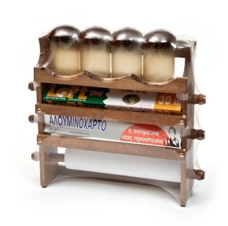 Χαρτοθήκη τοίχου ξύλινη με 4 θέσεις