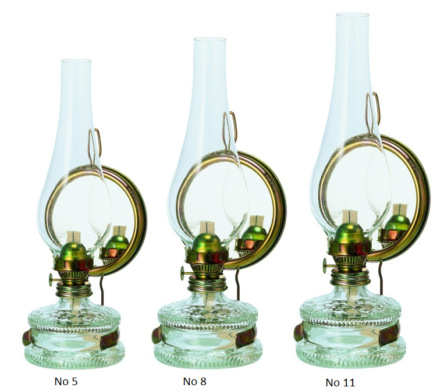 1209 Παραδοσιακή λάμπα πετρελαίου Τσεχίας με καθρέφτη Νο 11