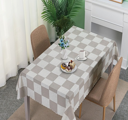 Τραπεζομάντηλο καρό καφέ