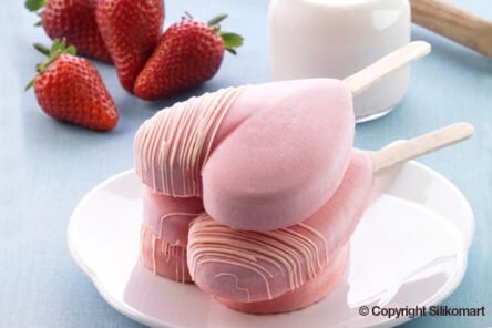 φόρμα σιλικόνης παγωτού καρδιά