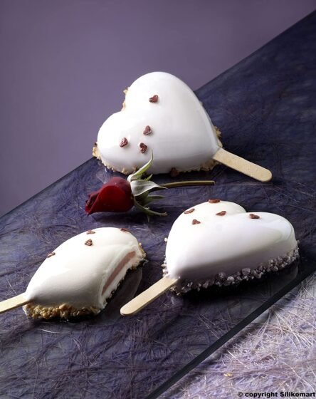 φόρμα σιλικόνης παγωτού καρδιά