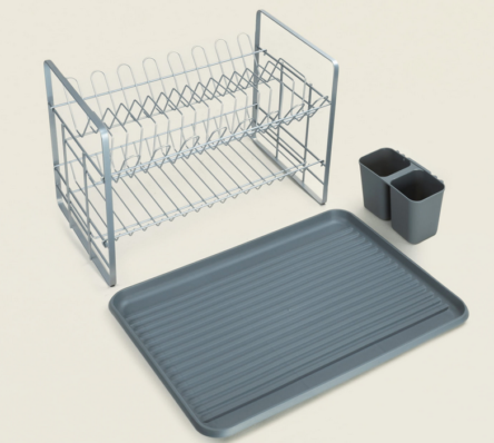 Πιατοθήκη ασημί ματ