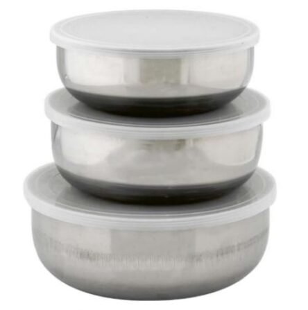 Φαγητοδοχεία ανοξείδωτα σετ 3 τεμαχίων