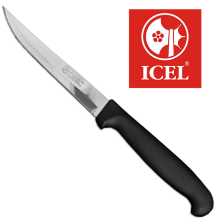 Μαχαίρι ψιλό πριόνι μυτερό με δόντι με μαύρη αντιβακτηριακή λαβή