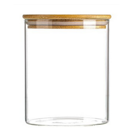 Δοχείο γυάλινο με μπαμπού καπάκι 750 cl