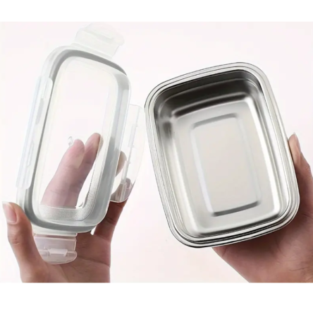 Φαγητοδοχείο ανοξείδωτο 400 ml ορθογώνιο