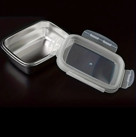 Φαγητοδοχείο ανοξείδωτο 800 ml ορθογώνιο