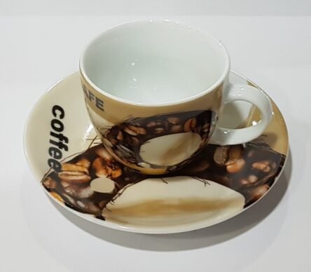 Φλιτζάνι καφέ πορσελάνη με πιάτο 80 cc
