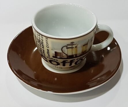 Φλιτζάνι καφέ πορσελάνη με πιάτο 80 cc