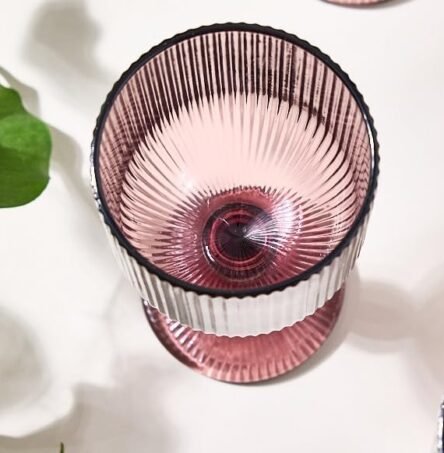 Ποτήρια μωβ κρασιού με πόδι σετ 6 τεμαχίων