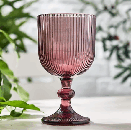 Ποτήρια μωβ κρασιού με πόδι σετ 6 τεμαχίων