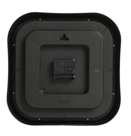 Ρολόι τοίχου πλαστικό μπεζ-μαύρο τετράγωνο