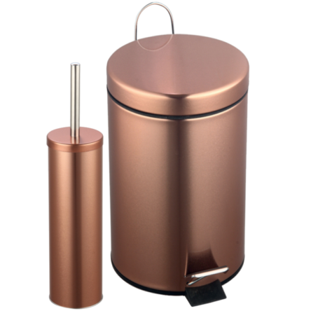 Καλάθι μπάνιου ροζ χρυσό 7 λίτρων σετ με πιγκάλ