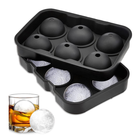 Καλούπι για στρογγυλό πάγο σιλικόνης για 6 παγάκια
