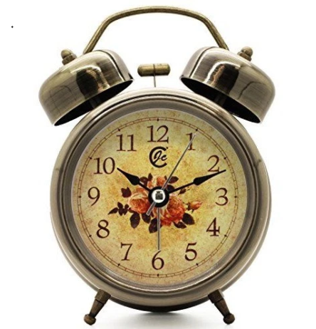 Ρολόι ξυπνητήρι μεταλλικό χρυσό ματ αντικέ
