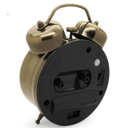 Ρολόι ξυπνητήρι μεταλλικό χρυσό ματ αντικέ