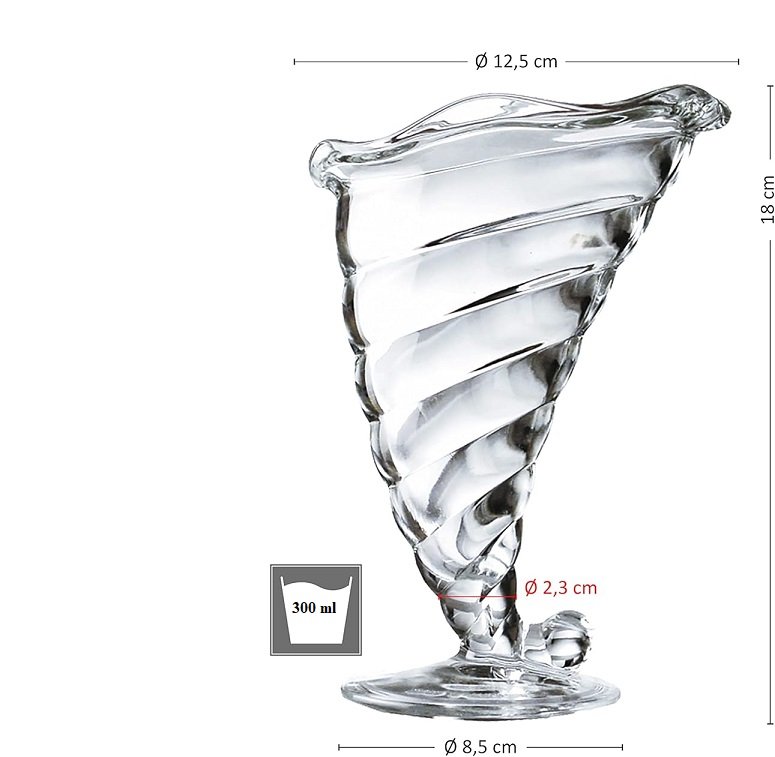 Ποτήρι παγωτού κοχύλι 300ml σετ 6 τεμ.