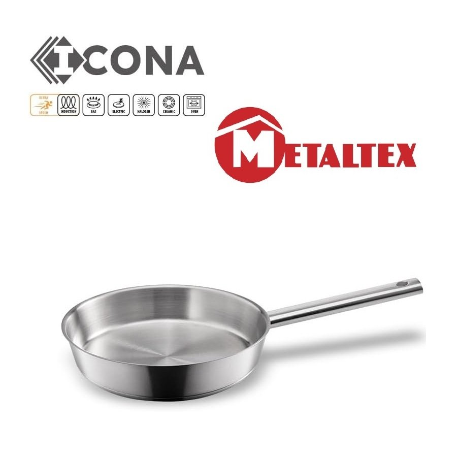 Τηγάνι ανοξείδωτο 18/10 metaltex icona 20εκ. πάτος 5mm